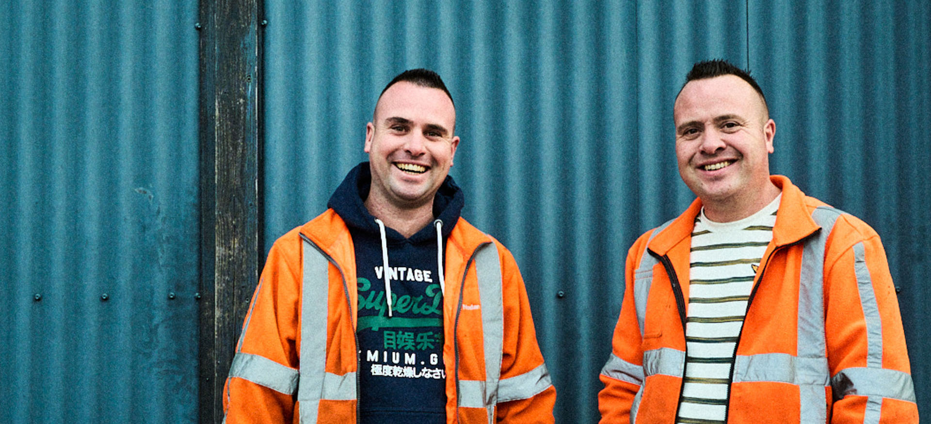 Roel en Michiel van Wijk, asfaltmachinisten bij Ballast Nedam Infra Regionaal